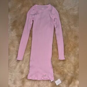 ALEXANDER WANG Bodywear Pink Long Sleeve Ribbed Dress
